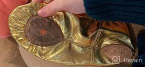 img 5 attached to Split-Sole Suede Womens Ballet Belly Slippers For Ballroom Dancing With Leather Upper