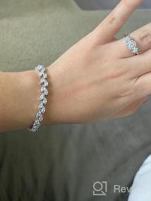 img 6 attached to Women'S Crystal Tennis Link Bracelet With Cubic Zirconia Birthstone Cz - Perfect For Weddings & Special Occasions!