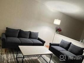 img 5 attached to Обновите свою гостиную с помощью дивана Dolonm Mid Century Modern из 2 предметов - Мягкий секционный двухместный диван в льняно-сером цвете