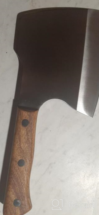 img 1 attached to Heavy-Duty Kitory Bone Cleaver: The Perfect Tool For Cutting Meat And Bones! review by Nathan Pintac