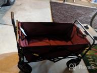 img 1 attached to Heavy Duty Collapsible Outdoor Garden Utility Wagon With Table And Cup Holders - 150Lb Capacity And Sturdy Steel Frame - Maroon review by David Guliford