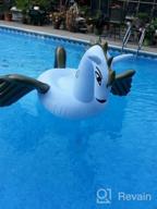 img 1 attached to Giant Inflatable Golden Swan Pegasus Pool Float - Perfect For Summer Beach Swimming & Outdoor Pool Parties! review by Get Maldonado