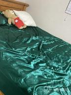 img 1 attached to Queen Size Teal Satin Sheet Set, 4 Piece Deep Pocket Super Soft ARTALL Silky review by Aaron Long