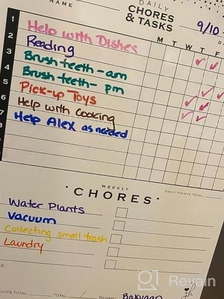 img 1 attached to Jennakate Mid Mod Chore Chart - Dry Erase Magnet For Multiple Kids, Teens & Adults - Homeschool, Routine, And Behavior Schedule - 18"X14" Size, Marker NOT Included review by Lindsey Jones