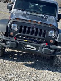 img 4 attached to Protect Your Jeep Wrangler JK With Auto Ventshade (AVS) 753060 Aeroskin LightShield Hood Protector In Black!