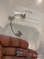 img 1 attached to 🦋 Zircon Butterfly Earrings: Stylish No-Piercing Ear Clip for Women & Girls review by Stacy Johnson