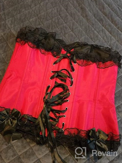 img 1 attached to Women'S Frawirshau Corset Dress Bustier Lingerie Top & Steampunk Skirt Burlesque Halloween Costume review by Nick Walker