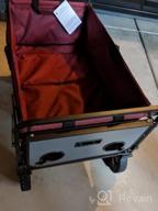 img 1 attached to Heavy Duty Collapsible Outdoor Garden Utility Wagon With Table And Cup Holders - 150Lb Capacity And Sturdy Steel Frame - Maroon review by Robert Johnson