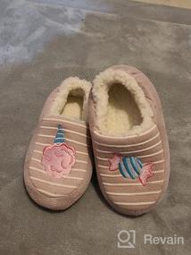 img 6 attached to Kids' Comfy Cotton Knit House Slippers with Sherpa Lining by HomeTop - Lightweight, Elastic Back Shoes for Boys and Girls