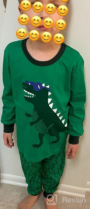 img 1 attached to Tkala Boys Long Dinosaur Pajamas: 100% Cotton Winter Sleepwear Set for Little Kids (2-12 Years) review by Steve Chomos