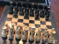 img 1 attached to 15" Handmade Marble Chess Set - Staunton & Ambassador Gift Style - Black/Fossil Coral review by Marquel Henry