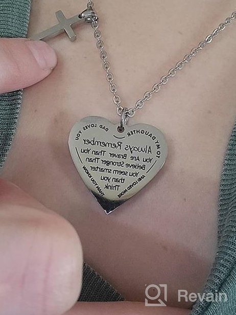 img 1 attached to 🌟 Omodofo Braver Than You Believe Necklace Heart Pendant - Inspirational Gifts for Daugher Son Kids review by Ron Chang