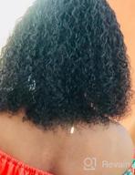 img 1 attached to HUA Curly Bob Wig Human Hair For Black Women 14 Inch Afro Kinky Curly Human Hair Wig Brazilian Lace Wigs Human Hair Pre Plucked 150% Density Short Curly Human Hair Wigs For Black Women Natural Color review by Rhonda Rrain