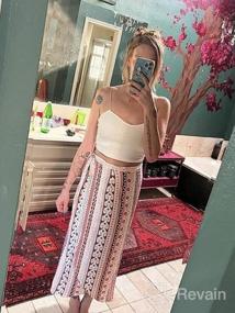 img 6 attached to Boho Print Maxi Skirt For Women With High Waist, Side Wrap, And Asymmetric Hem | Bohemian Style | One Size Fits Most