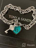 img 1 attached to 💖 Personalized Heart Engraved Alphabet Initial Bracelets - Tony & Sandy Stainless Steel Silver Charms Bracelet with Cute Key. Perfect Birthday or Christmas Jewelry Gift for Women and Teen Girls. review by Sean Liu