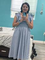 img 1 attached to Miessial Women'S Striped Linen Long Dress: Elegant Ruffle Cap Sleeves Midi Dress review by Gary Christon