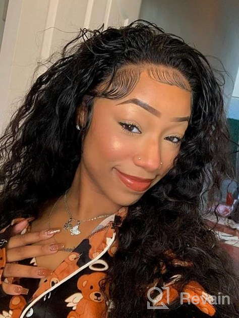 img 1 attached to Pizazz Transparent Honey Blonde Deep Wave Human Hair Wigs For Black Women 180 Density 4/27 Ombre Highlight 13X4 HD Lace Front Wigs Human Hair Pre Plucked With Baby Hair(24 Inch, Brown Mix Gloden Color) review by Joey Pritchard