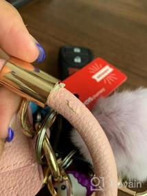 img 5 attached to Coolcos Portable Wristlet Bracelet Bangle Wallet Keychain Large Round Circle Handy Wrist Keys Card Holder Keyrings