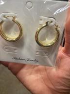 img 1 attached to Chunky Gold Hoop Earrings for Women - 925 Sterling Silver Post, 14K Gold Plated Small Thick Gold Hoops review by Kevin Overturf