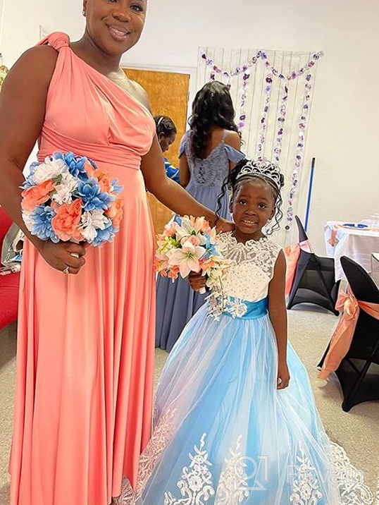 img 1 attached to Kids Puffy Tulle Ball Gown - Princess Lilac Long Girls' Pageant Dresses for Prom review by Jhansi Thomas