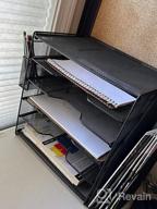 img 1 attached to 5 Tier Desk Organizer With Extra File Sorter & Pen Holders - Samstar Mesh Office Supplies Tray, Black review by Luis Blaschko