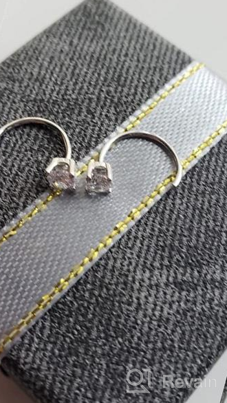 img 1 attached to 💫 Small Open Hoop Silver Earrings: Perfect for Cartilage Piercing and Women & Girls review by Monica Williams
