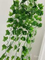 img 1 attached to Rustic Thicker Ivy Vines With Lights In Galvanized Metal Wall Planter - Hsuner Fake Hanging Plants For Modern Farmhouse Wall Decor, Boho Bedroom & Porch Decoration (Upgrade White) review by Mike Stevenson