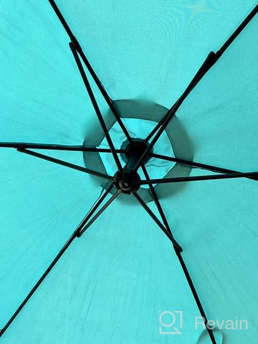 img 1 attached to FRUITEAM 10Ft Offset Patio Cantilever Umbrella With Crank & Cross Bar, Outdoor Market Umbrella Waterproof UV Protection UPF50+ For Garden/Pool/Backyard review by Jose Hughes