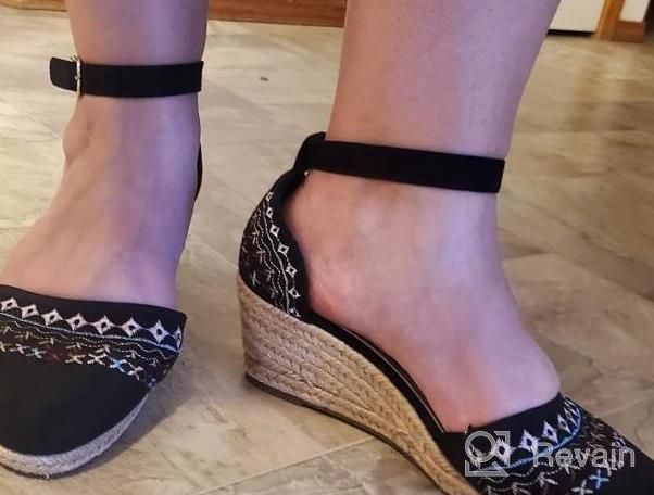 img 1 attached to DREAM PAIRS Women'S Closed Toe Ankle Strap Platform Wedge Espadrille Sandals - Ideal For Dressy Occasions review by Suhas Payton