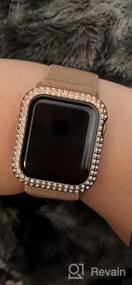 img 5 attached to Goton Apple Watch Series 7 45Mm Набор защитной пленки для экрана - Жесткий поликарбонатный алмазный бампер с гидравлической защитной пленкой для женщин и девочек