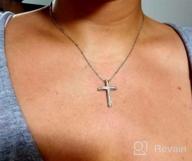 img 1 attached to 💎 Stunning FC Jory White & Rose Gold Plated Crystal Rhinestone Cross Necklace review by Jessica Sanders