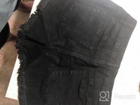 img 6 attached to Govc Womens Jean Shorts Mid-Rise Frayed Raw Hemline Ripped Denim Short Jeans