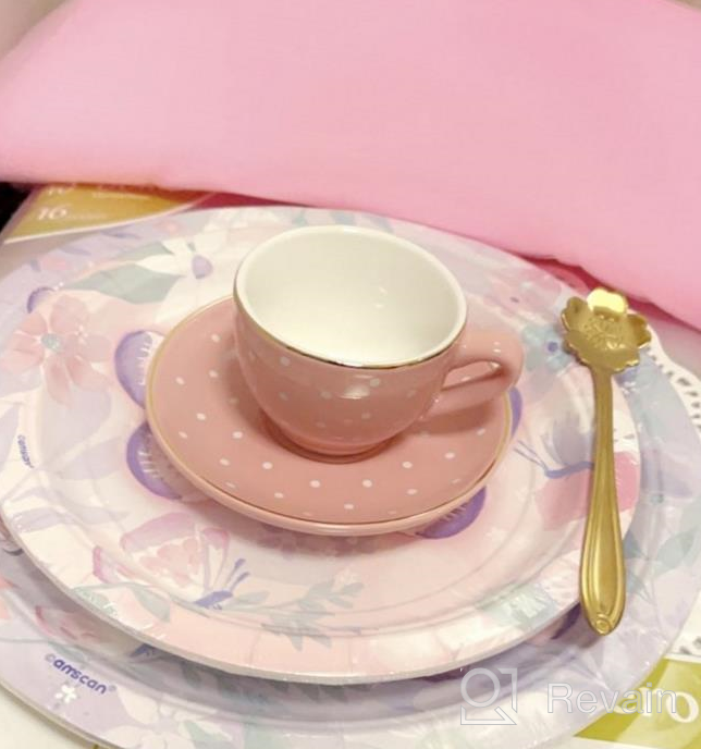 img 1 attached to 13-Piece Porcelain Tea Set For Girls, Blue Polka Dot Design By Jewelkeeper review by Carrie Garling