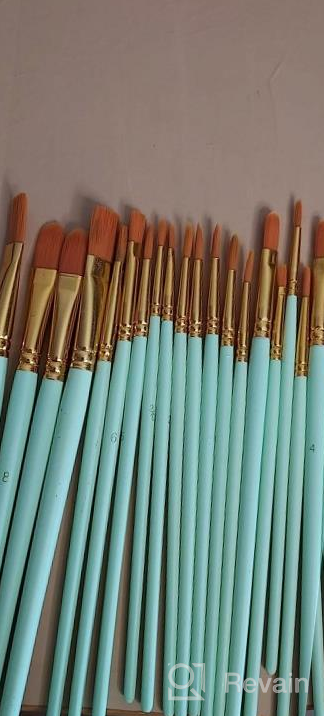 img 1 attached to 120Pcs Soucolor Acrylic Paint Brushes Set - Round Pointed Tip Artist Paintbrushes for Acrylic, Oil, Watercolor, Canvas, Boards, Rock, Body, Face, Nail Art, Halloween Pumpkin, Ceramic Crafts Supplies review by Trendsetters Hare