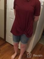 img 1 attached to Twist Knot Casual Tunic Tee: Loose Women'S Crewneck Short Sleeve Top For Summer Blouses And Shorts review by Kelly Colon