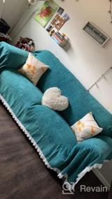 img 6 attached to ROOMLIFE Chenille Sectional Couch Covers For 3 Cushion Couch Minimalist Rhomboid Lines Sofa Covers Cozy Futon Sofa Slipcover Couch Cover For Dogs Cats Pet Practical Furniture Protector,71" X 134