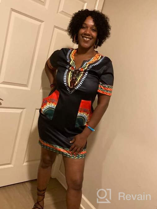 img 1 attached to SheKiss Women'S African Attire Dashiki Traditional Tribal Vintage Ethnic Midi Dress review by Rob Sanchez