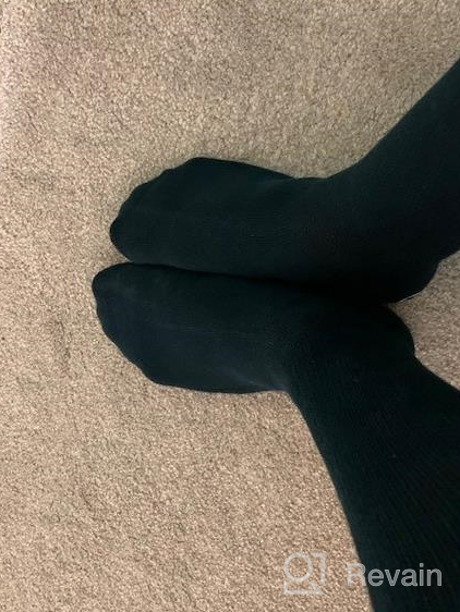 img 1 attached to Non Skid Crew Socks - JSPA Anti Slip 4 Pairs For Barre Yoga Pilates, Men Women With Swollen Feet Diabetes & Edema review by Rachel Massine