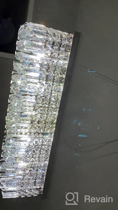 img 1 attached to Saint Mossi 5-Light K9 Crystal Chandelier Raindrop Design Modern Flush Mount Ceiling Light Fixture Pendant Adjustable Chain H9 X W10 X L31 review by Alex Winnick