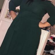img 1 attached to Women'S Elegant Audrey Hepburn Style Maxi Dress With Round Neck, 3/4 Puff Sleeves, Belt And Pockets By AOOKSMERY review by Alex Tellekson