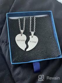 img 5 attached to 👯 Партия преступников: MJartoria гравированные ожерелья для двух лучших друзей