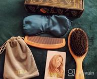 img 1 attached to Boar Bristle Hair Brush For All Hair Types With Wooden Comb & Travel Bag - Perfect Gift For Women, Men, And Kids review by Matt Louis