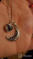 img 1 attached to 💙 Stunning AOBOCO Urns Necklace: Sterling Silver Crescent Moon Pendant with Blue Heart Crystal - Beautiful Cremation Memorial Keepsake Pendant review by Becky Guyer