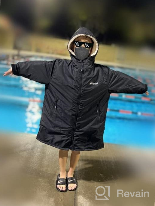 img 1 attached to Kids Swim Parka By Hiturbo - Waterproof Hooded Changing Robe With Sherpa Fleece Lining For Swimming And Surfing - Ideal For Children Aged 5-12 Years review by Patrick Martin