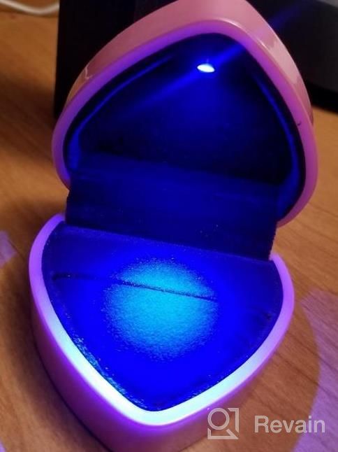 img 1 attached to ISuperb Heart Shaped Ring Box LED Light Engagement Ring Boxes Jewelry Gift Box For Proposal Wedding Valentine'S Day Anniversary Christmas (Navy Blue) review by Tina Harris