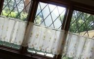 img 1 attached to ZHH Embroidery Valances Countryside Style Cafe Kitchen Window Curtain Floral 1 Panel 70" W X 17" H review by David Weis