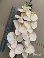 img 1 attached to SHACOS Artificial Orchid Stems Set Of 3 PU Real Touch Orchid Big Blooms Fake Phalaenopsis Flower Home Wedding Decoration (3 PCS, Blue) review by Carlos Barrett