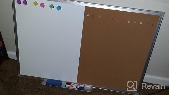 img 1 attached to 36X24 Inch Magnetic Whiteboard And Cork Board Combo For Home Or Office Wall With Push Pin Bulletin Board And Marker Set - Versatile Vision Board, Dry Erase Board, And Memo Board With 6 Magnets. review by Michael Glassburn
