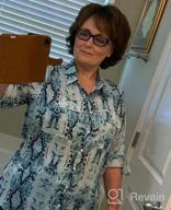 img 1 attached to Women Snake Print Button Down 3/4 Tab Sleeve Tunic Blouse Tops review by Daveon Jumps