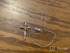 img 7 attached to Ожерелье с крестом из стерлингового серебра с подвеской в ​​виде цветка розы и ромашки - религиозный подарок для женщин